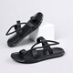 TTPMER sandals for men's Korean style soft sole non-slip casual beach shoes wear green trendy outdoor trendy men's sandals black 9866 38