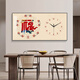 Biyun Neues chinesisches Stil Baifu Charakter Restaurant Dekoration Malerei Uhr Wanduhr Wohnzimmer Home Chinesische Uhr Wall 2025 Neues SXS1048 Horizontal Version 80*40 cm Vielseitiger schwarzer Rahmen +91