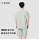 Jingshu Cotton JD Private Brand 2025 Pajamas Men's Spring and Summer Pure Cotton Short Sleeve Casual Home Clothing Set Black XL