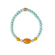 Potala Palace Turquoise Bracelet with Beeswax Date Beads 925 Silver Dharma Eye Spacer Bracelet for Men and Women as a Birthday Gift for Girlfriend
