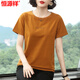 Hengyuanxiang top de camiseta de manga corta para mujeres 2025 Summer Nuevo estilo gris de mediana edad coreana Fit Slim Tamis 6624# Azul claro L [sugerido 95-110Jin [Jin equivale a 0.5 kg]]]