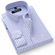 CEO Yageol Long Sleeve Men's Shirt 2025 New Pure Cotton Stripe Business Anti-Wrinkle-Free Middle-aged White Shirt 2077# Blue Fine 38