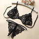 Couple flirting and teasing underwear on the bed Couple abstinence couple's passionate T-line female inner crotch pants couple Black suit +1391 red bellyband 80-120Jin[Jin equals 0.5 kg][Confidential delivery]