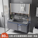 Salle de bain armoire de salle de bain en céramique armoire de bassin intégré armoire de lavage de lavage de lavin bassin armoire de lavage de lavage de lavage de lavage de lavabo de la peau de 80 cm armoire miroir multifonction + bassin de sensation de peau arrondie du bassin