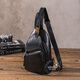 Walker Shop мужская нагрудная сумка первого слоя из воловьей кожи на плечо через плечо нагрудная сумка первого слоя из воловьей кожи повседневный модный спортивный маленький рюкзак черный