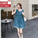 
Victoria's style sleeveless work suit denim overalls for women's summer 2025 new small jumpsuit shorts American retro popular denim blue XS (recommended 95 Jin [Jin equals 0.5 kg])