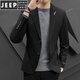 JEEP SPIRIT Men's Casual Suit Korean Slim Small Suit Set Two Buttons Handsome Trendy Wedding Jacket Top Gray Three-piece Set (Top + Pants + Shirt) Pair 3XL (150-165Jin Jin is equal to 0.5kg)
