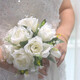Miao Yijia holds flowers in hand to receive certificate, simulated flowers, photo props, wedding bouquet, proposal, engagement bride, white rose fake flower, white rose hand held bouquet 20*20cm