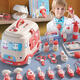 Yunya Kindertagsgeschenkhaus Simulation Little Doctor Toy Set Ambulance Stethoscope Toys Boy and Girl Luxus rosa Krankenwagen [74-teiliges Set + Doll]