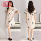 Langsha Light Luxury High-End-Nachthemd für Frauen im Sommer Ice Seide Kurzärärmelte Pyjamas Kleid Dünner Sommer 2025 Neues Modell Satin Sommer 9928 Buch Lotus Blue M.