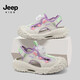 Children's shoes, children's sandals, boys' summer 2025 new breathable girls' soft-soled outdoor river shoes, sports beach shoes, lilac/ivory white 29, inner length of the shoe is about 19cm