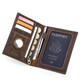 Enbaole retro Crazy Horse leather RFID anti-theft brushing certificate bag airtag family couple travel passport bag coffee color