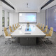 Litang oval conference table long table light luxury high-grade white PET paint technology sense conference room table and chair combination simple 3.0 meters + 10 chairs upgraded PET paint technology