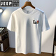JEEP SPIRIT large size men's short-sleeved T-shirt Hong Kong style printed cotton t-shirt 200Jin [Jin equals 0.5 kg] Increase and fat White JSW9923 M Recommended 90-108 Jin[Jin equals 0.5 kg]