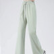
Miniso (MINISO) pants for women 2025 new high-waisted ice silk micro-flare pants for small summer cool sun protection casual sports straight pants light green (solid color) L /165 (weight 115-130Jin [Jin equals 0.5 kg])