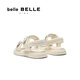 Belle Girls' Shoes Soft Casual Sandals 2025 Xiaxin Mall Same Velcro Love Sandals V1151B65 Beige 30