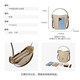 Vogelscheuche (mexikanische) Tasche Frauenhandtasche Marke Big Bag Nische Kuhlattenpendlertasche Umhängetasche Eimer Bag Beige (Cowhide)