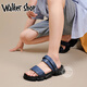 Walker Shop Pantoffeln für Männer [ausgewählte Top-Layer-Cowide-Stoff] Nicht-Schlupf-, schmutzige, modische, vielseitige lässige und einfache Männersandalen Blau 38