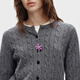 ERDOS round neck cable cardigan for women B256A1006 dark gray 155/76A/XS