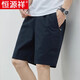 Hengyuanxiang men's shorts summer new business casual pants men's loose and fashionable cotton thin mid-pants five-point pants 9224 khaki 4XL Recommended 190-210Jin [Jin equals 0.5 kg]