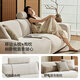 Lin's Home Furnishing Tofu Block Fabric Cloud Sofa Living Room 2025 New Cream Style Small Apartment Cotton and Line Removable Washable BS673 [2.44m] Natural Line (including Cloth Cover)