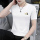 
Xuanyuan Modal ice silk thin cool T-shirt men's short-sleeved summer ice-sleeved round neck simple loose thin style 1416 white (high-quality model) M (95Jin[Jin equals 0.5 kg]-110Jin[Jin equals 0.5 kg])