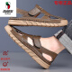Región occidental Camel Brand High-End () 100% Full Cowhide Oren Men's Shoes Summer New Genuine Leather Hollow Hollow Shoes Hollow Spares suave Camel transpirable