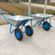 UNISWER Trolley Baustelle landwirtschaftlicher Sand- und Boden -Baukipper Müllmüll Handhabung Garten Humanressourcen Doppelradwagen Blue Trolley (Luftrad)