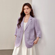 
Fiber Show [Intellect and capable temperament Lacele Suit Jacket] Large size women's fat mm2025 summer new style 2694 purple 4XL