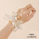 Zi Jiafu new bridal wrist flower bridesmaid feeling sister group hand flower hand ornament wedding wedding bracelet festive supplies champagne double pearl wrist flower