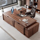Solid wood desk, new Chinese style boss desk, ebony wood executive desk, modern light luxury general manager room decorative cabinet combination, boss desk customization, consult customer service