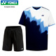 YONEX Yonex Badminton Suit Competition Training Short Sleeve 110145BCR Navy Blue + Black Shorts Set XO