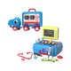 Children's house play doctor toy inertial dinosaur truck storage box girl simulated makeup kitchen set dinosaur truck tool [English window color box]
