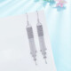 Lao Fengxiang platinum earrings pt950 lace tassel bouncy bead earrings curved hook birthday gift for girlfriend platinum jewelry platinum about 8.47g one pair