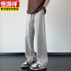 恒源祥冰丝裤子男士夏季薄款帅气潮牌美式宽松百搭垂感直筒男生休闲长裤 6636#黑色 M 身高155-165体重90-110