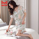 Catman (Miiow) New Nightgown for Women Summer Seda de seda de seda de manga corta Pajama delgada de verano de verano de verano Mint Mint M9928 [mangas cortas/almohadilla sin pecho] M 160