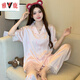 Yalu Bingsi Pyjamas pour femmes en été en été doux et confortable style ours ours de dessin de l'été pantalon à manches courtes ensembles de vêtements à la maison yfy9905 # m [suggéré 80-100jin [Jin est égal à 0,5 kg]]]