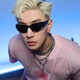 Xiaomi home sunglasses futuristic men European and American cyberpunk Y2K hot girl super cool street photography sun protection sunglasses women black frame black film mirror bag mirror cloth