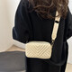 Frauen Mode vielseitig ein Schulter-Cross-Body-Tasche High-End-Nischendesign Diamant gesticktes Faden kleiner quadratischer Baohao 6215 Beige White