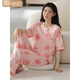 Victoria's Style Pyjama für Frauen im Sommer Baumwolle kurzärmelige Hosen für dünne, komfortable reine Baumwollsommer-Sommer-Frauen-Heimkleidung können außerhalb von Anzug YZT9711 Short.Sleeved Long.Trouser M 80-100jin [Jin gleich 0,5 kg]