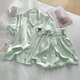 Victoria's style ice silk pajamas for women in summer short-sleeved princess style sexy lace home clothing set 2025 new summer cute 9214 short-sleeved 2XL 130-145Jin [Jin equals 0.5 kg]