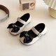 Korean version of sweet bow girls princess shoes 2025 spring new children's small leather shoes soft sole baby shoes trendy beige 21