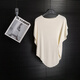 Yimuqi Lazy Style Bat Sleeve Waisted Ice Wire Sweater Women's Summer New Irregular Loose Short Sleeve Black 9221 One Size One Size