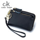 Casa-kupsck Leder Brieftasche 2025 Multifunktions-Key-Tasche für Männer Einfacher handgehaltener Reißverschluss Kartentasche Coin Bag Denim Blau