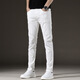 
Heyu ripped nine-point pants men short white jeans men trendy elastic slim feet 9 points 2025 black and gray 1048 nine-point pants QN [high elasticity 27 size = waist circumference 2 feet