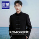 罗蒙（ROMON）新中式盘扣国风西服套装男结婚礼服敬酒服唐装新郎伴郎订婚中山装 黑色【西服+裤子】 XL (161斤-180斤)