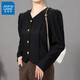 JeanSwest Z +) Jeanswest Women's Femme's Spring Ourwear Cardigan Style Lazy 2025 Spring and Summer Fashionable Style Design Top 9761 Black 10xl S Recommandé 90-100jin [Jin est égal à 0,5 kg]