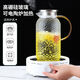 High temperature resistant rice teapot heat resistant high temperature large capacity cool white high borosilicate glass household 1800ml
