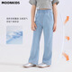 Moonkids Girls 'Tiansi Soft Denim Bell-Bottom Hosen 2025 Sommer Neue Kinder-Mikro-Flare-Hosen Sommer Thin Little Girl Mode zwei Packs [13117 Blau + 15108 Blau] 120 cm