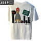 JEEP SPIRIT large size men's short-sleeved T-shirt Hong Kong style printed cotton t-shirt 200Jin [Jin equals 0.5 kg] Increase and fat White JSW9923 M Recommended 90-108 Jin[Jin equals 0.5 kg]